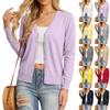 Womens Lightweight Knit Cardigan Long Sleeve V Neck Button Front Sweater Open Front Layering Top