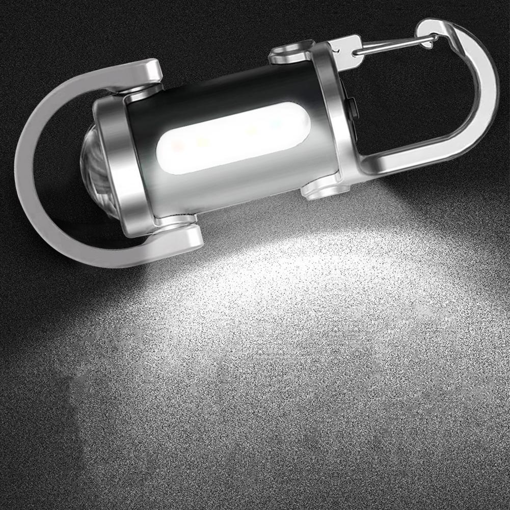 Mini Portable Keychain Flashlight Multifunction COB Work Light 1200LM Emergency Rechargeable Light for Walking Searching Hiking