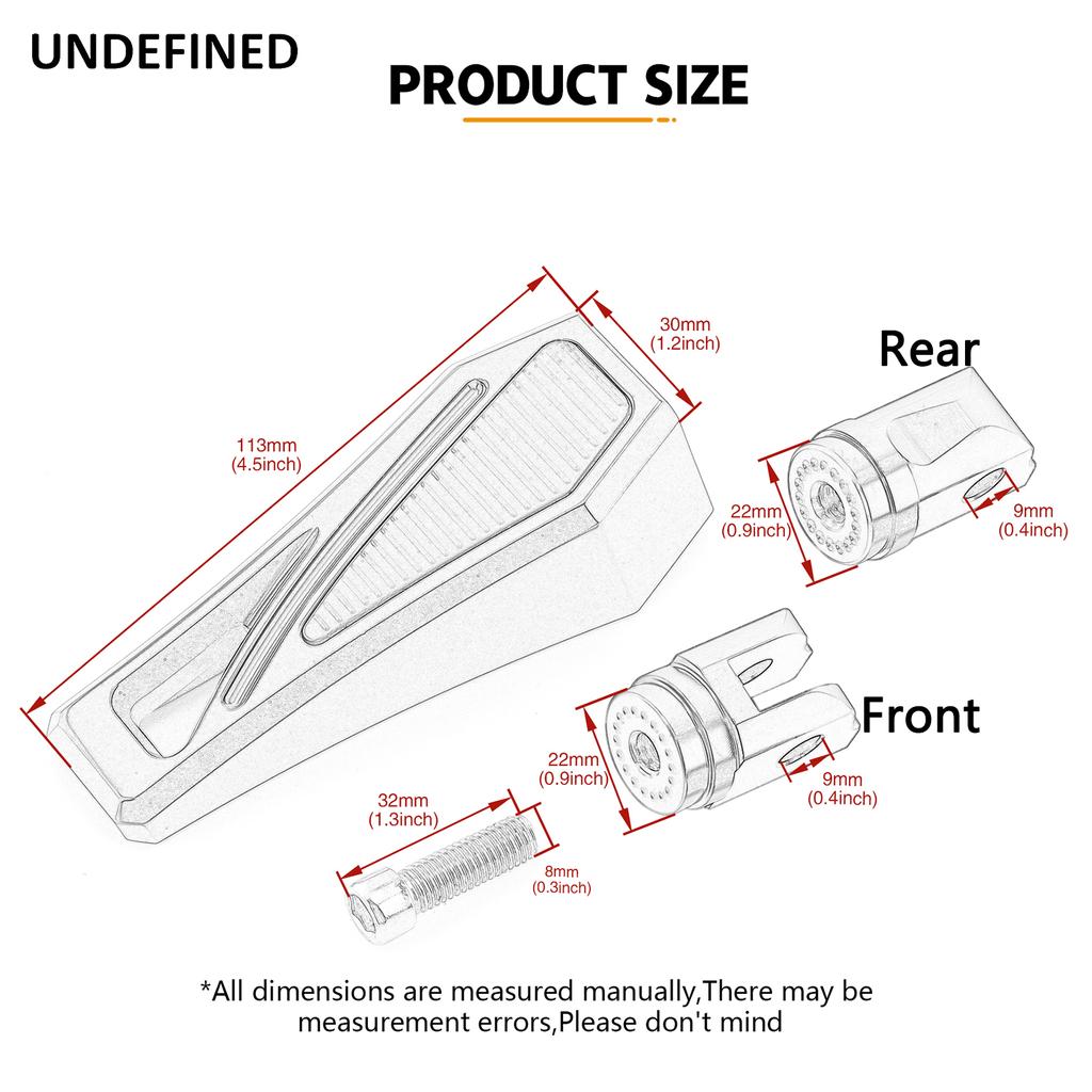 Phantom Foot Pegs Footrest Front Rear Pedals for Harley Softail 2018-2023 Fat Boy Street Bob Low Rider Breakout Slim Deluxe