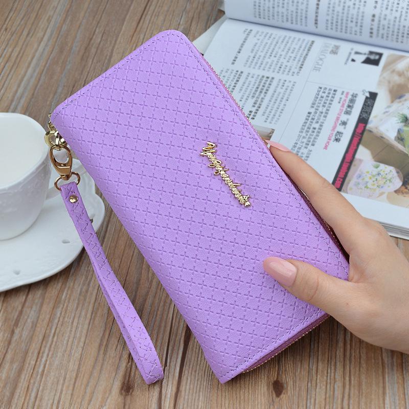 Kvinner Mote Håndvesker Kunstskinn Clutch Vesker Dame Elegant Mynt Veske Telefon Veske Merkedesign Lange lommebøker