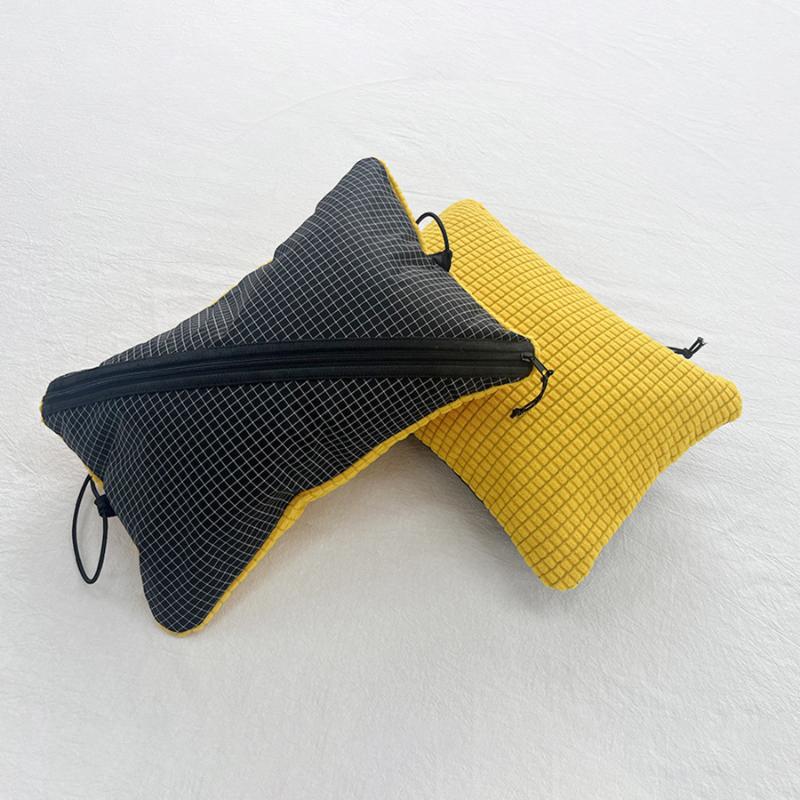 Multifunctional 2-in-1 Pillow Storage Pouch Grid Design Makeup Organizer for Outdoor Camping Car Headrest