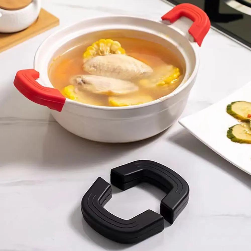 Anti-Scald Non Stick For Frying Cast Iron Skillet Pan Pot Handle Protectors Silicone Lid Pot Handle Cover Insulation Clips