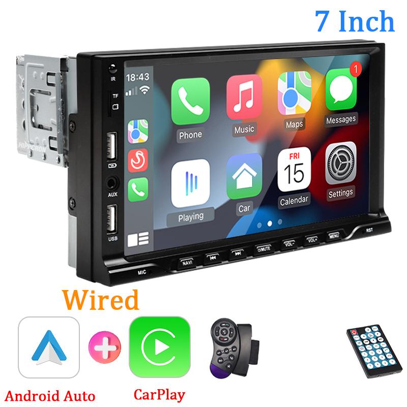 

Автомобильный радиоприемник 1 Din MP5-плеер 7-дюймовый сенсорный экран Carplay Android Auto Multimedia USB Mirror Link Universal Steering wheel control
