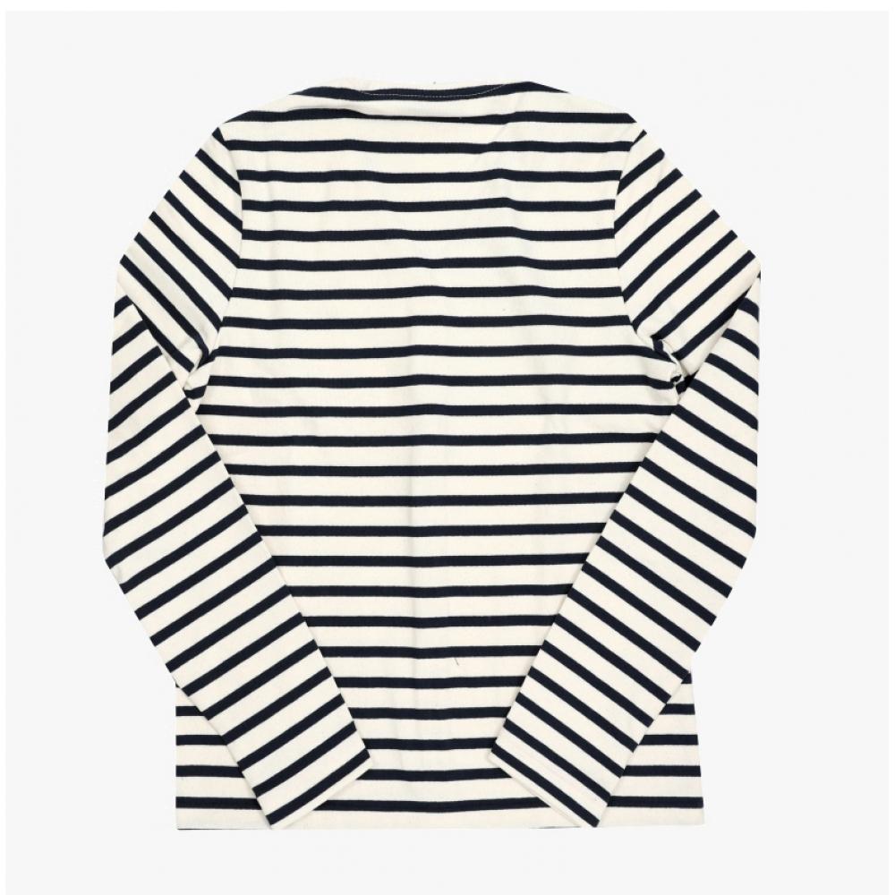 Saint JameS Women S Cardigan V Neck Mercardi Stripe 3430 Ecru Marine Tulipe