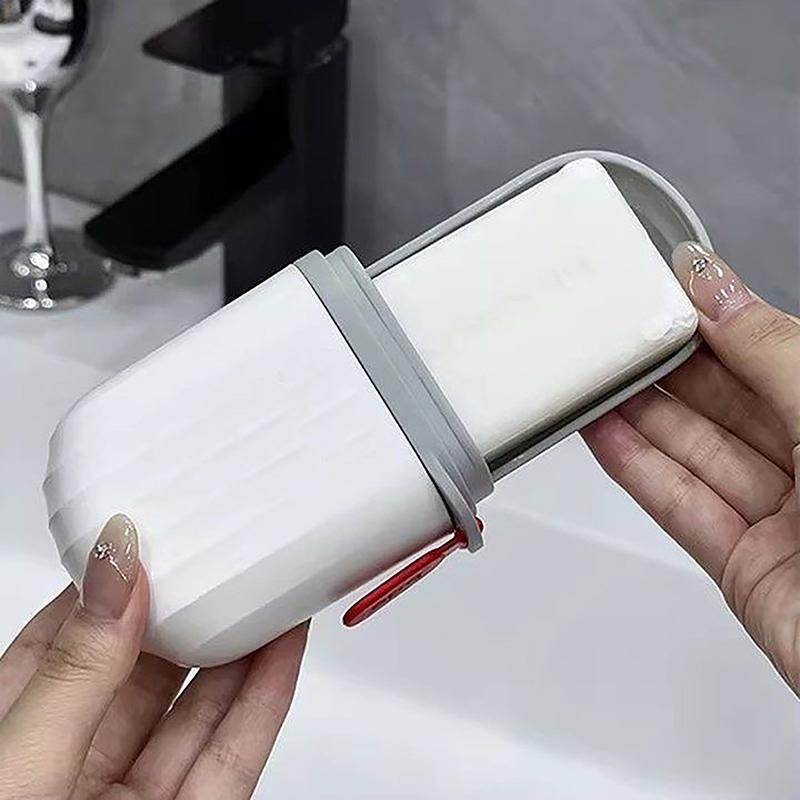 1Pc Portable Soap Dishes Sealed Storage Box Waterproof Travel Home Bathroom Soap Box Outdoor Storage Box Soap Box Organizer Tray