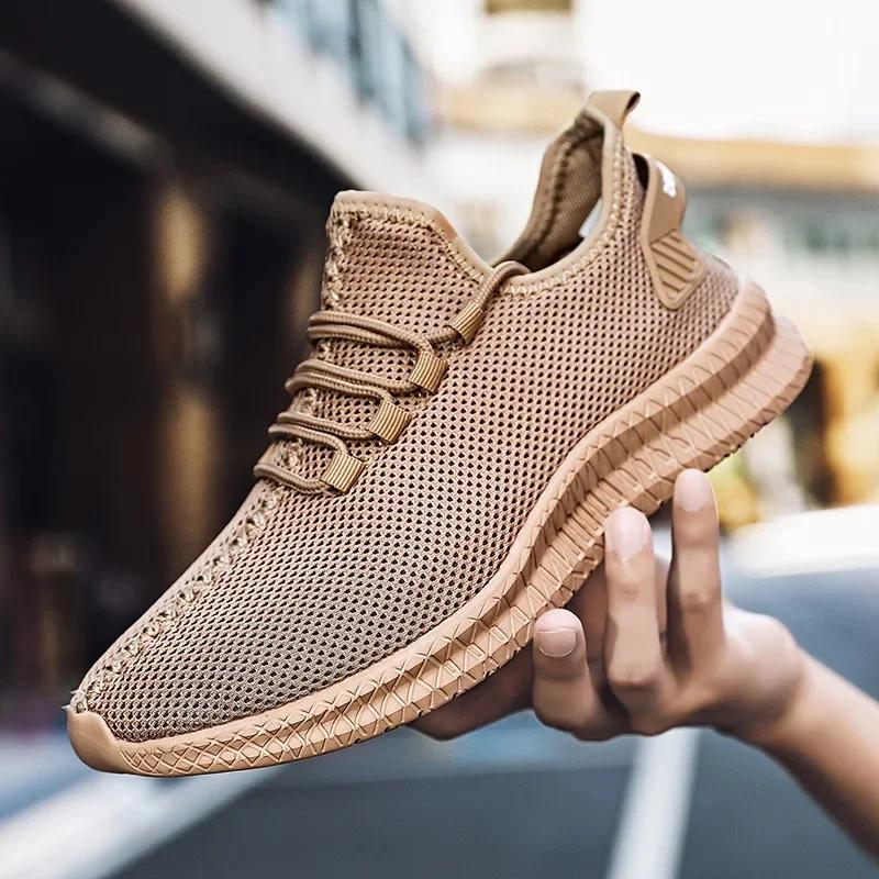 Fashion 39-48 Breathable Men's Running Shoes Lightweight Men Casual Shoes Flexible Male Vulcanized Shoes Platform Anti-slip Sneakers
