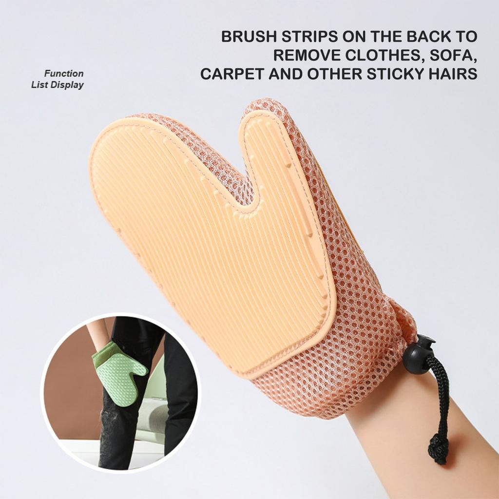 Pet Grooming Glove & Hair Remover Tool Multi-Purpose Deshedding Brush For Cats Dogs & Carpet