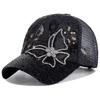 Bling Bling Lentejuelas Mariposa Gorra De Béisbol para Mujeres Niñas Verano Transpirable Snapback Gorras Parasol Viseras Sombrero De Sol Sombreros De Protección UV