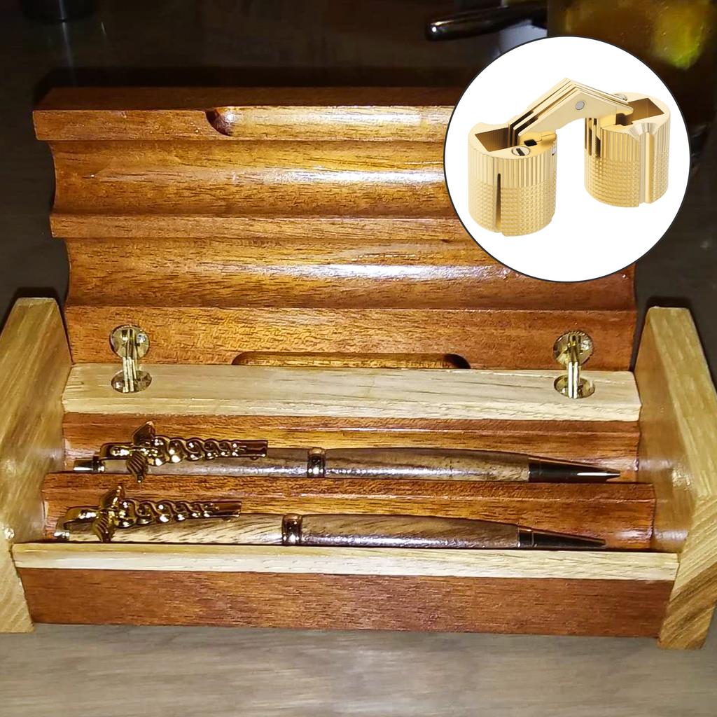 8 Pcs 18 Mm Brass Hidden Barrel Hinges - Invisible Concealed Furniture Hinges for DIY Jewelry Box, Cabinets & Secret Doors