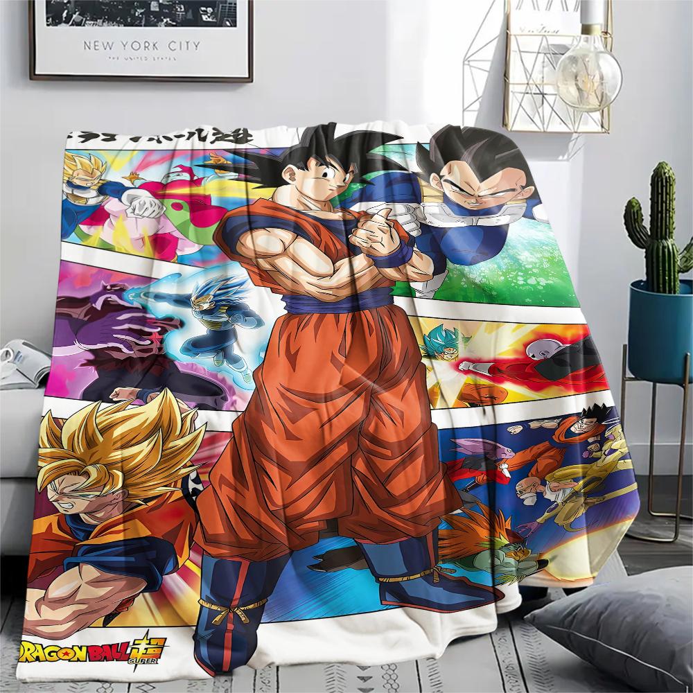 Dragon Ball character Print Flannel Blanket High quality Comfortable for All Seasons Home Decor Warmth and Comfort Perfect for Christmas Gifts