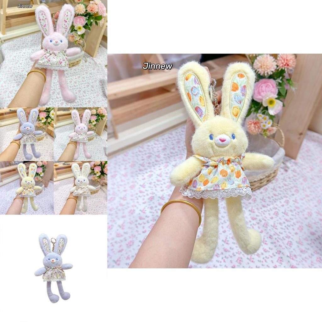 Jinnew Floral Dress Plush Bunny Keychain With Cute Design For Gift And Accessories
