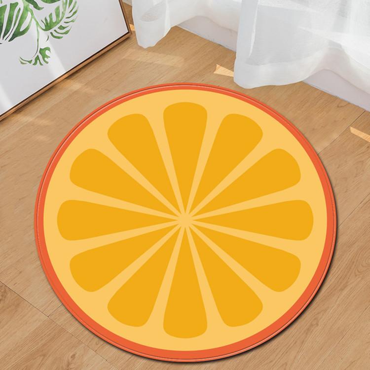 Round Carpet Fruit Orange Lemon Living Room Rug Bedroom Kitchen Entrance Doormat Yoga Mat Chair Cushion Home Decor Carpet