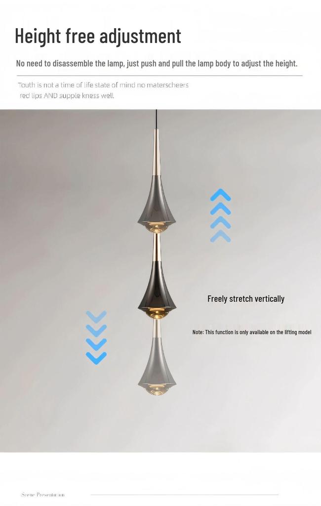 Modern Minimalist Liftable Luxury Pendant Light for Bedroom and Dining Room