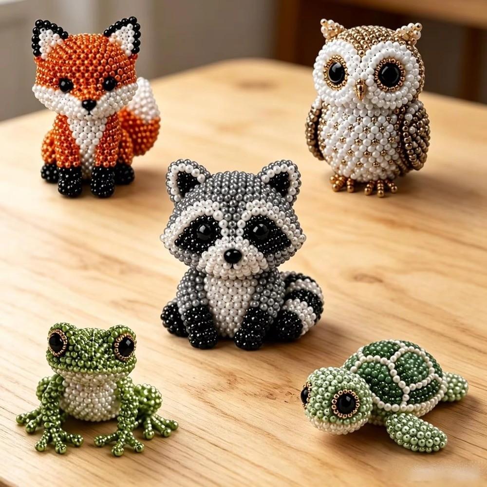 Craft 3D Beaded Animal Kit Animal Shape DIY Bead Craft Kit DIY 3D Beaded Ornament Set Home Decor