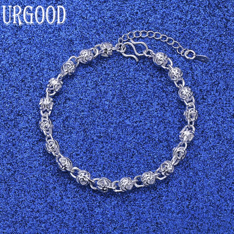 925 Sterling Silver Round Bracelet  Fashion Jewelry Gift