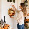 Fall Pumpkin Wooden Hanging Ornament Set of 4 for Thanksgiving Decor