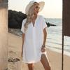 Fashionable Women's V-neck Casual Short Sleeved Swimming Summer Beach Cover Shirt