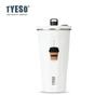 Tyeso 600ML Stainless Steel Coffee Cup With Straw Gradient Color Insulated Water Bottle Car Thermos Mug Cold Drink Vacuum Cup with Coffee Sticker