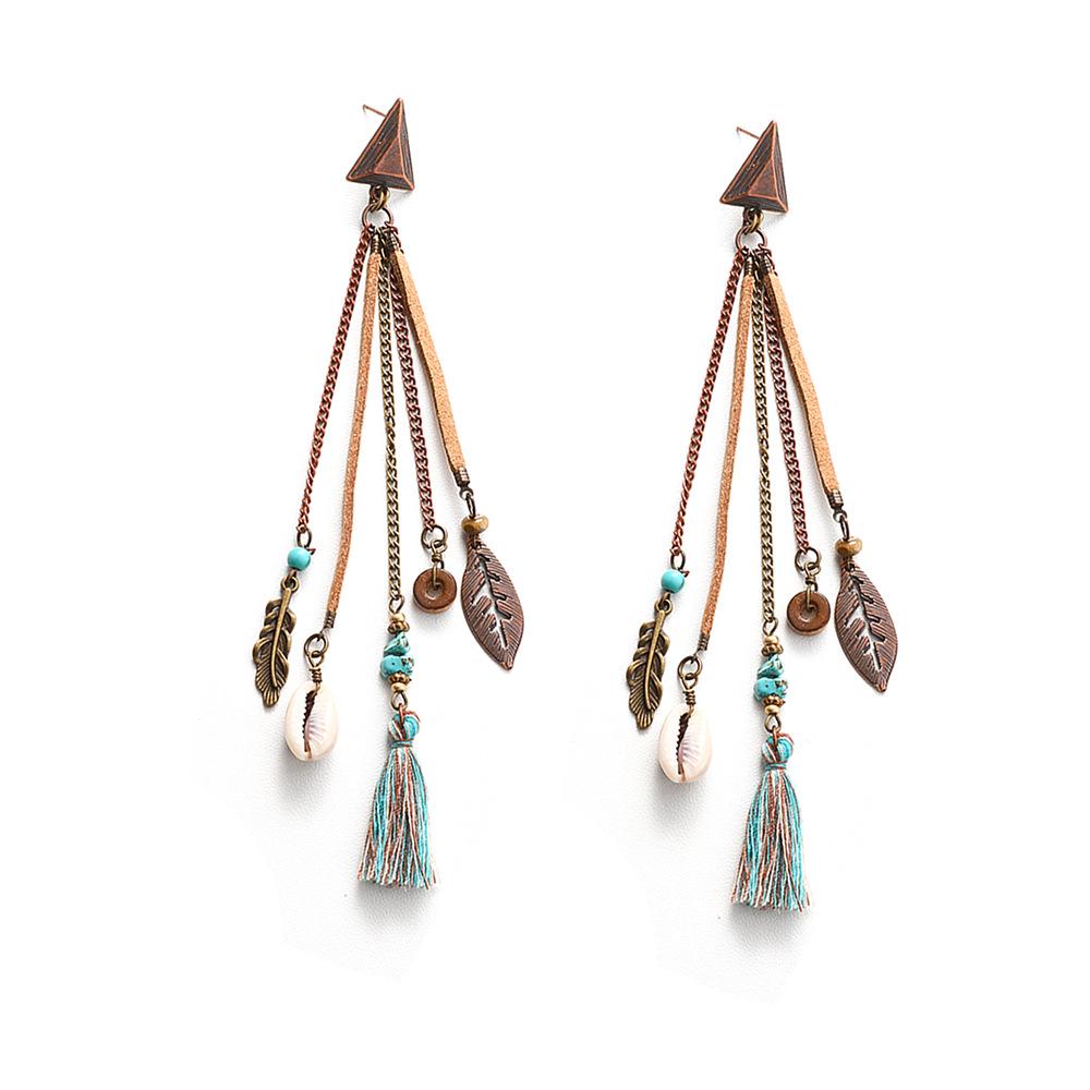 Retro Bohemian Woven Tassel Earrings In Niche Forest Style