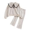 Children's Doll Collar Sweatshirt Pants Casual Two-piece Suit
