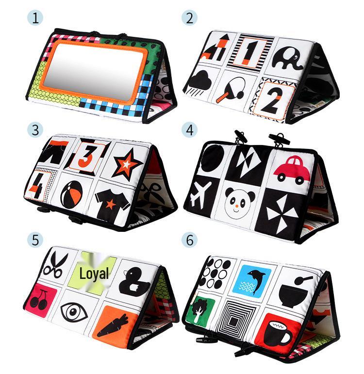 Aipinqi Baby Funhouse Mirror Cloth Book: Car Hanging Toy with Foldable Pendant for Back Seat