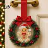 Versatile Seasonal Hanging Wreath Mini Christmas Door Handle Decoration Gingerbread/Angel/Bell/Snowman Artificial Pine Desktop Scenery with