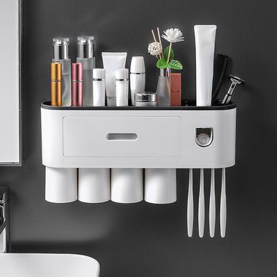 Bathroom Adsorption Inverted Toothbrush Holder Wall Automatic Toothpaste Squeezer Storage Rack Bathroom Accessories