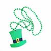 St. Patrick's Day Necklace Irish Clover Bead Chain Festival Party Jewelry Women's Lucky Green Pendant