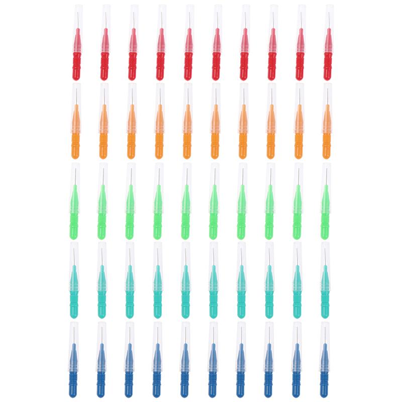 30/40/50/150pcs Push-Pull Interdental Brush Gum Interdental Tooth Brush Orthodontic Wire Brush Toothbrush Oral Care Toothpick