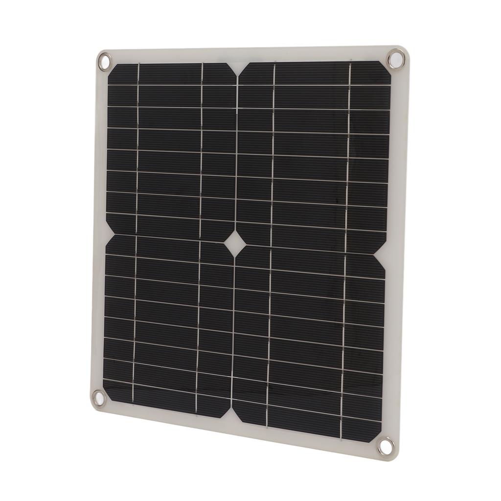 Solar Panel Kit Monocrystalline Solar Cell Panel Charger Dual USB+DC Output 15W for Outdoor Charging