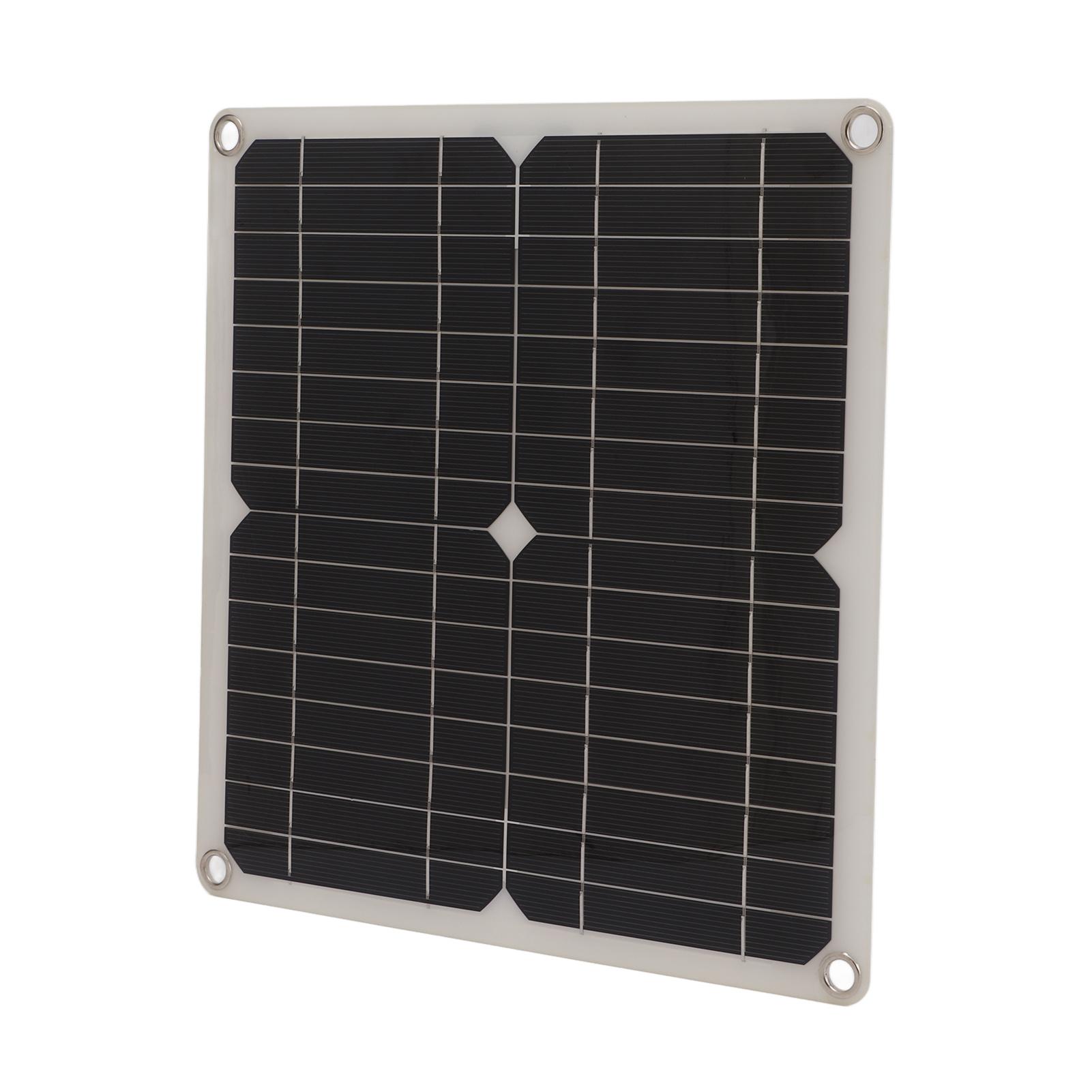

Solar Panel Kit Monocrystalline Solar Cell Panel Charger Dual USB+DC Output 15W for Outdoor Charging