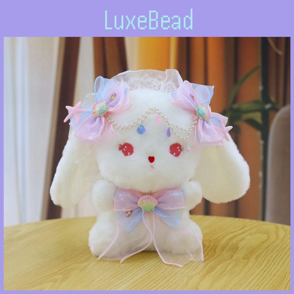 Rabbit Adorable Soft Plush Animal With Shell Ribbon For Childrens Gift Idea