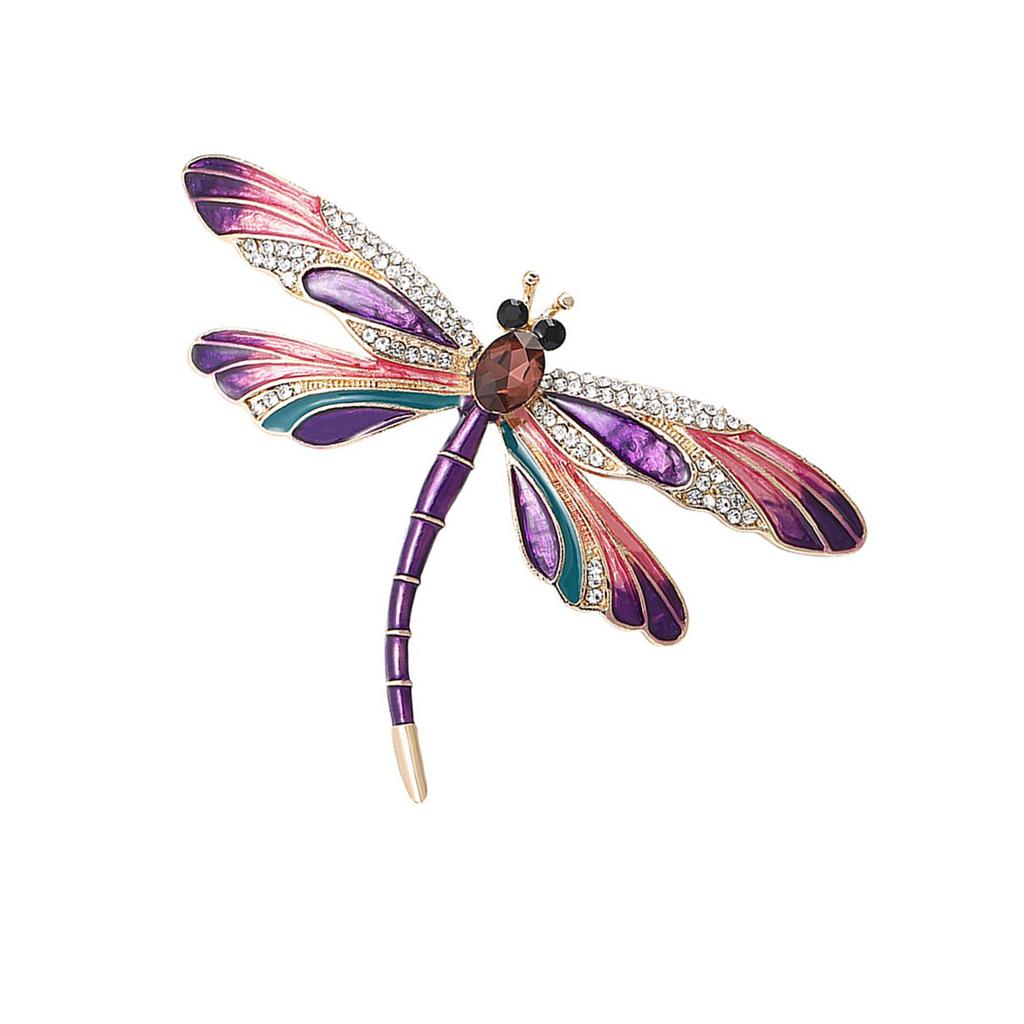 Retro Libellen Kristall Brosche Anstecknadel Elegant Strass Tier Revers Accessoire für Frauen und Mädchen Modeschmuck
