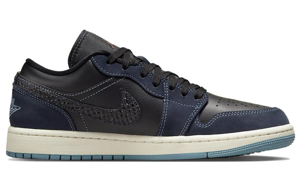 Jordan 1 Low SE Black Dark Obsidian Snakeskin Women's FJ5478-010