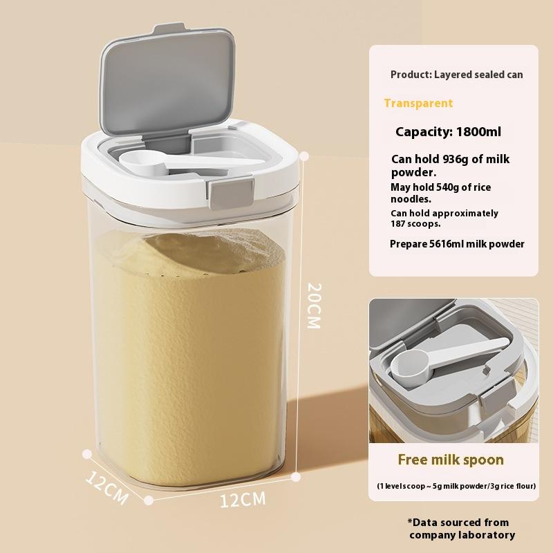 800/1300/1800 Ml Airtight Milk Powder Container Milk Storage Container Milk Powder Storage Box Food Storage With Spoon