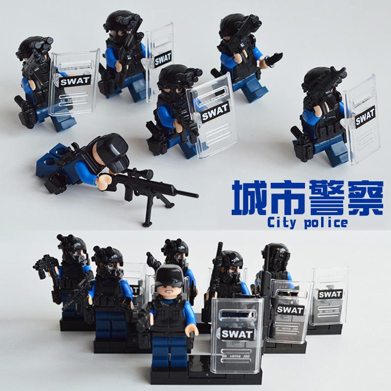 Building Block Military Minifigures Police Special Forces Minifigures Assemble Toys Year-Old Boy Birthday Model