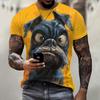 Summer Men's Outdoor Casual Breathable T-shirt Short Sleeve Cartoon Animal Printed Pattern Large Oversize Loose Men's T-shirt