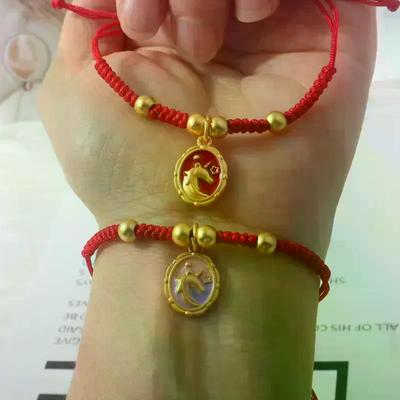 2026 Paardenjaar Geluk Rode Touw Armband Chinese Stijl Zodiac Paard Gevlochten Armband Dames Mode Sieraden