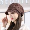 Hollow head hat flower soft edge duck tongue octagonal hat big head circumference hat bald head cover white hair hat woman