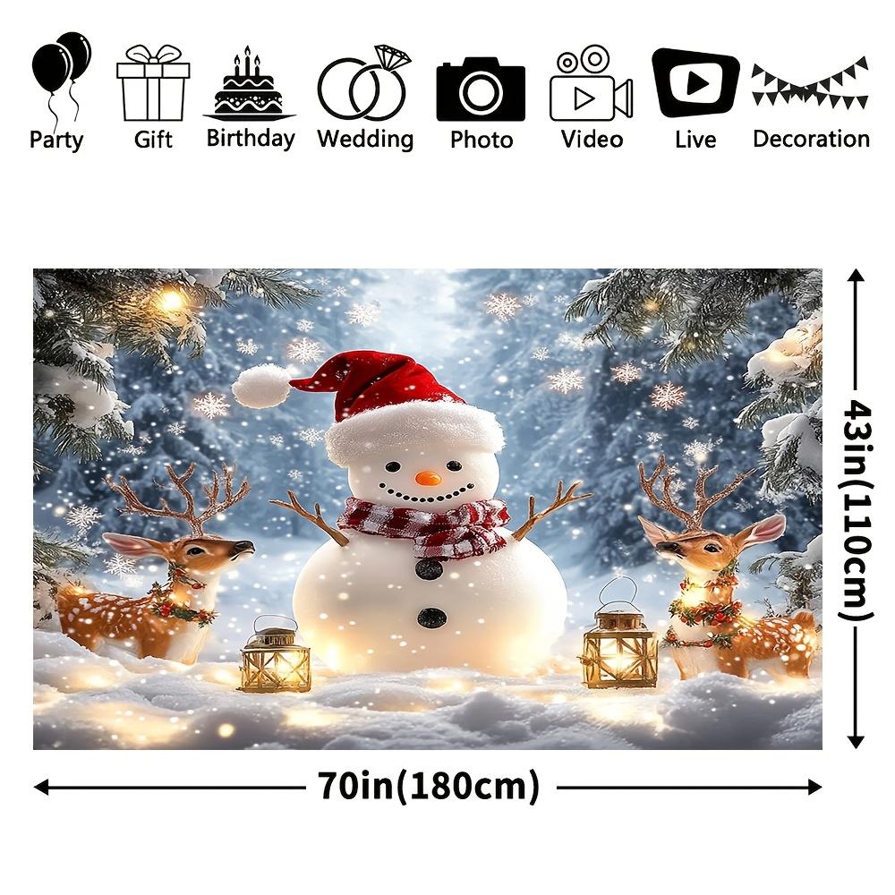 1Pcs Merry Christmas Snowman 70 Decoration Background Winter Backdrop Decorations For Photo Studio Photo Booth Christams Party