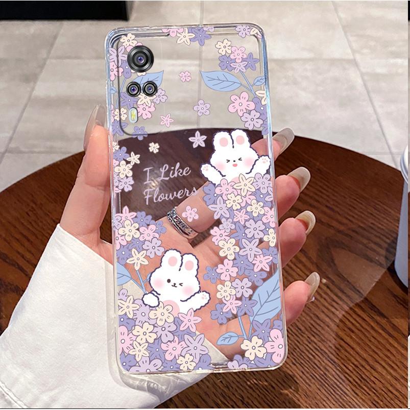 For Vivo Y31 2021 Y51 2020 Y53S Case V2036 V2030 Love Heart Rabbit Slim Clear Soft Silicone Back Cover For Vivo Y 31 Y 51 Casing