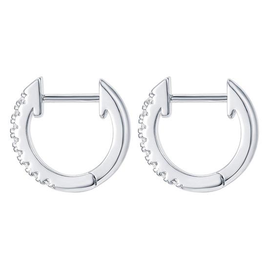 1 Pair/ 3 Pairs Hoop Earrings Set Cubic Zirconia Inlaid Women Copper Circle Earrings Lightweight Jewelry Gift