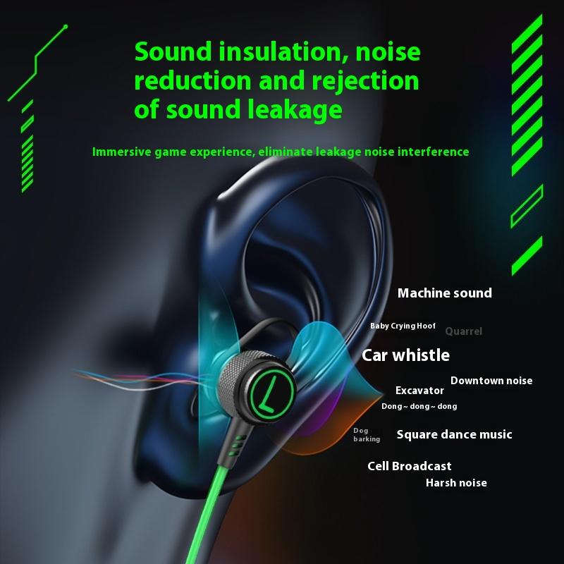 New E-sports Game Wired Earphones K Song Mobile Phone High Sound Quality In-ear Earplugs Wired Earphones