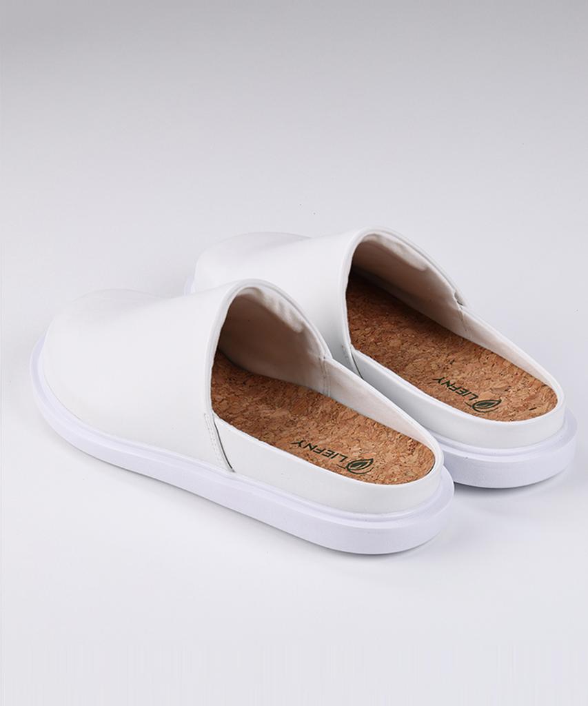 Liefny Leather Mule Low Clog White (Murrl11)