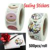 500Pcs Thank You Stickers Gifts Card Box Package Sealing Labels Donuts Stickers