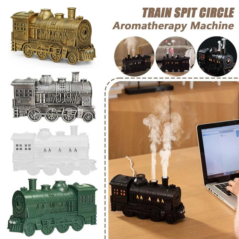 Vintage Train Ultrasonic Air Humidifier with Remote Control Fine Mist Quite 300ML Essential Oil Diffuser for Home Christmas I7Z7
