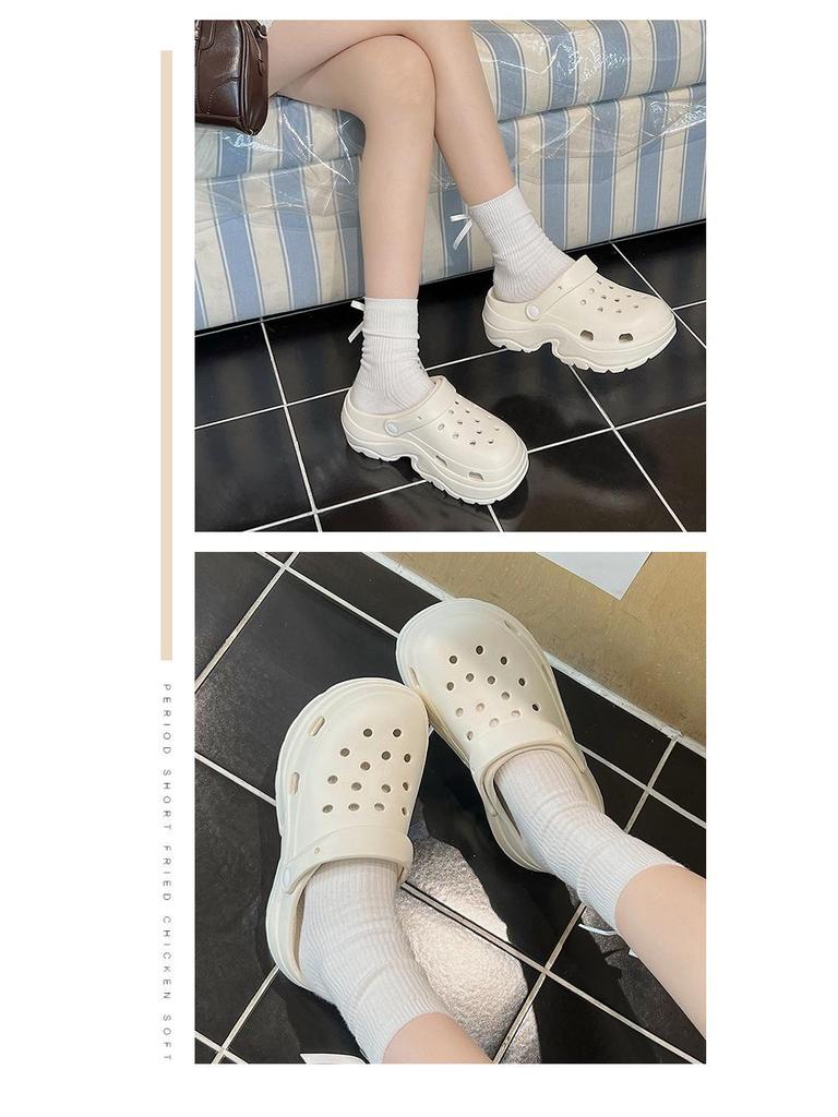 Women's Chunky Height-Boosting Odor-Resistant EVA Beach Sandals - Trendy Summer Baotou Slippers