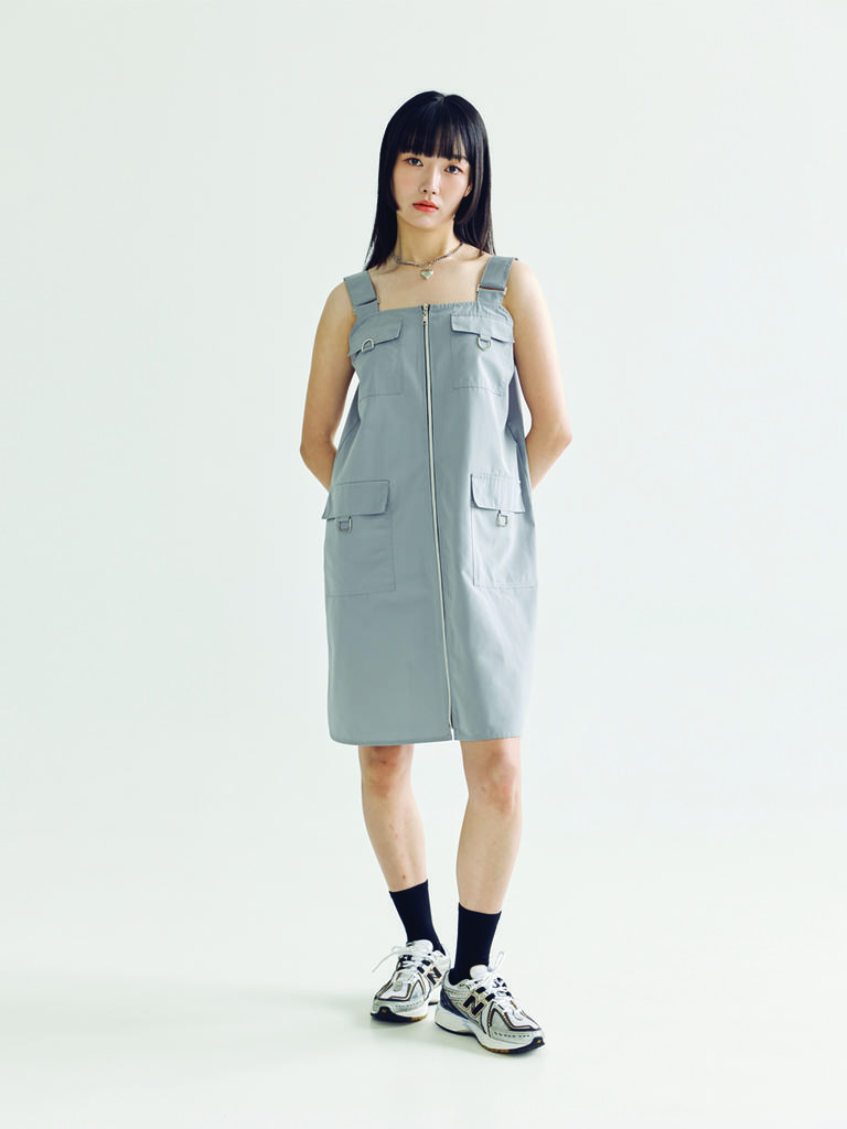 Bomnal Boutique Suspender Midi Dress _ Gray