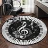 S Music Notes Round Rug Nonslip Area Rug Office Chair Mat Carpet For Living Room Bedroom Home Decor