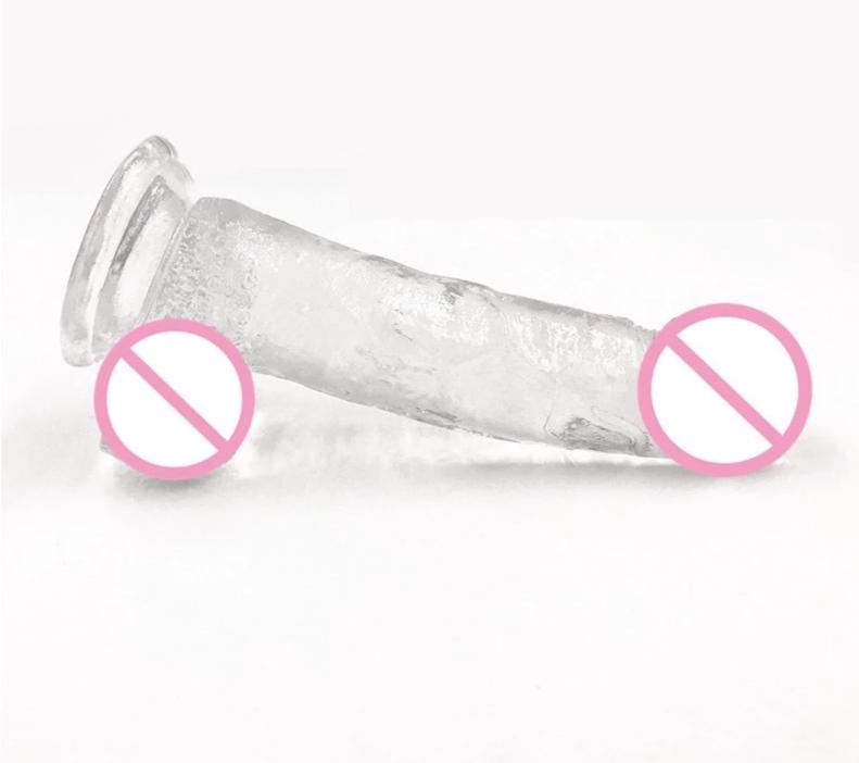 Realistic Clear Dildo Jelly Balls Dong Suction Cup 4 Size Classic Realistic Dildos